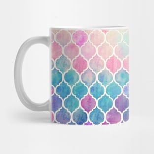 Rainbow Pastel Watercolor Moroccan Pattern Mug